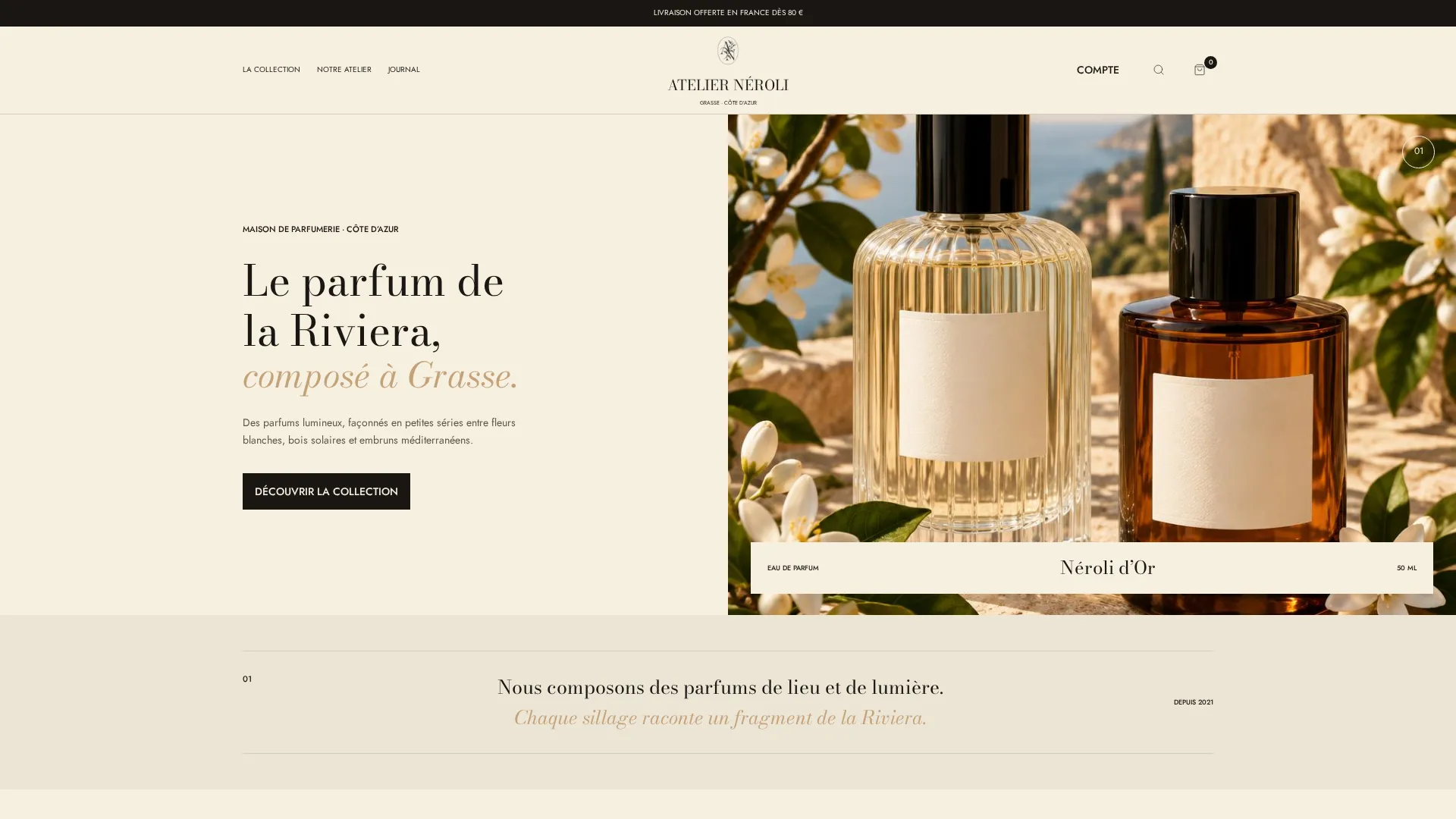 Capture du site Atelier Néroli