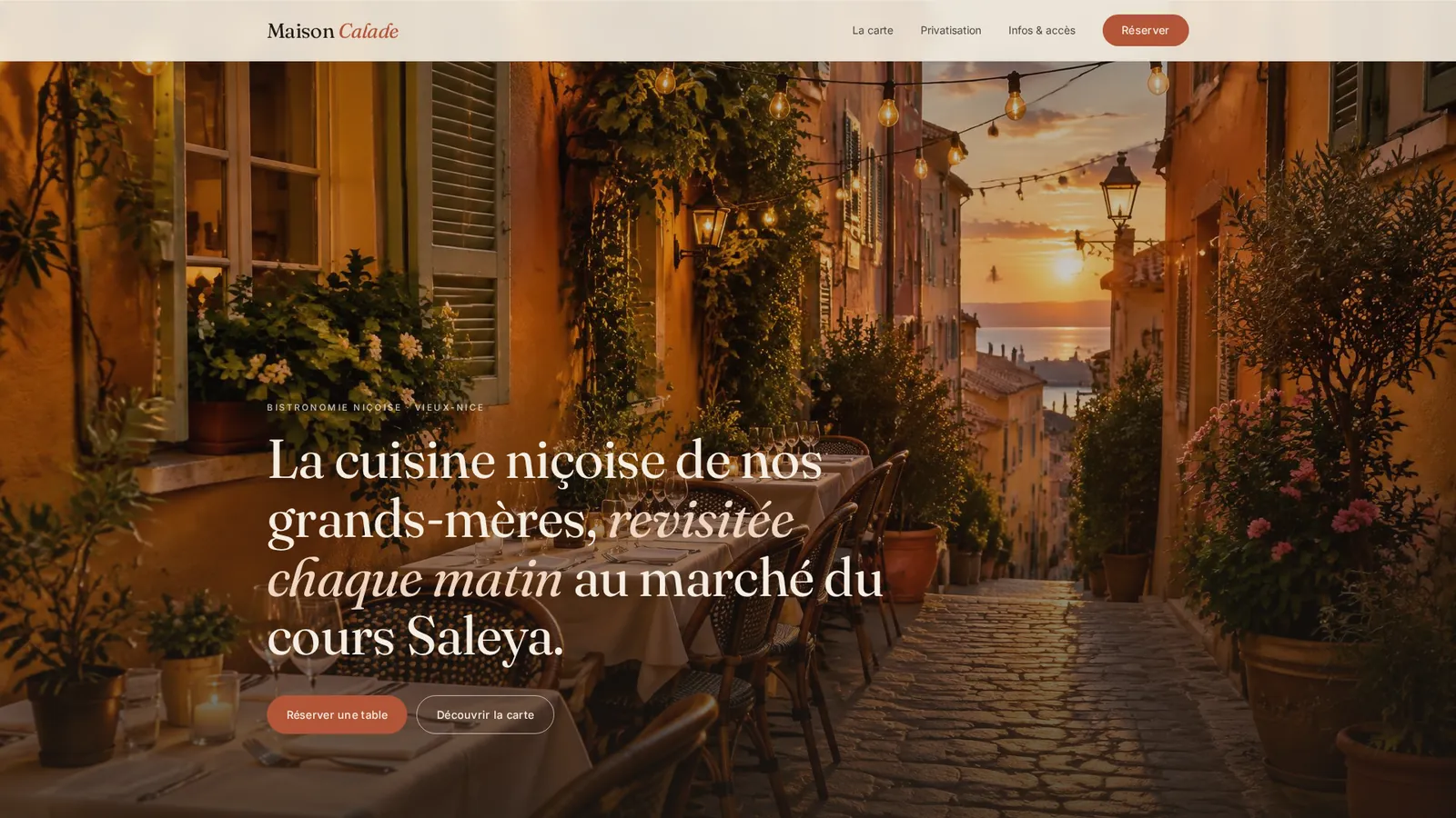 Capture du site Maison Calade