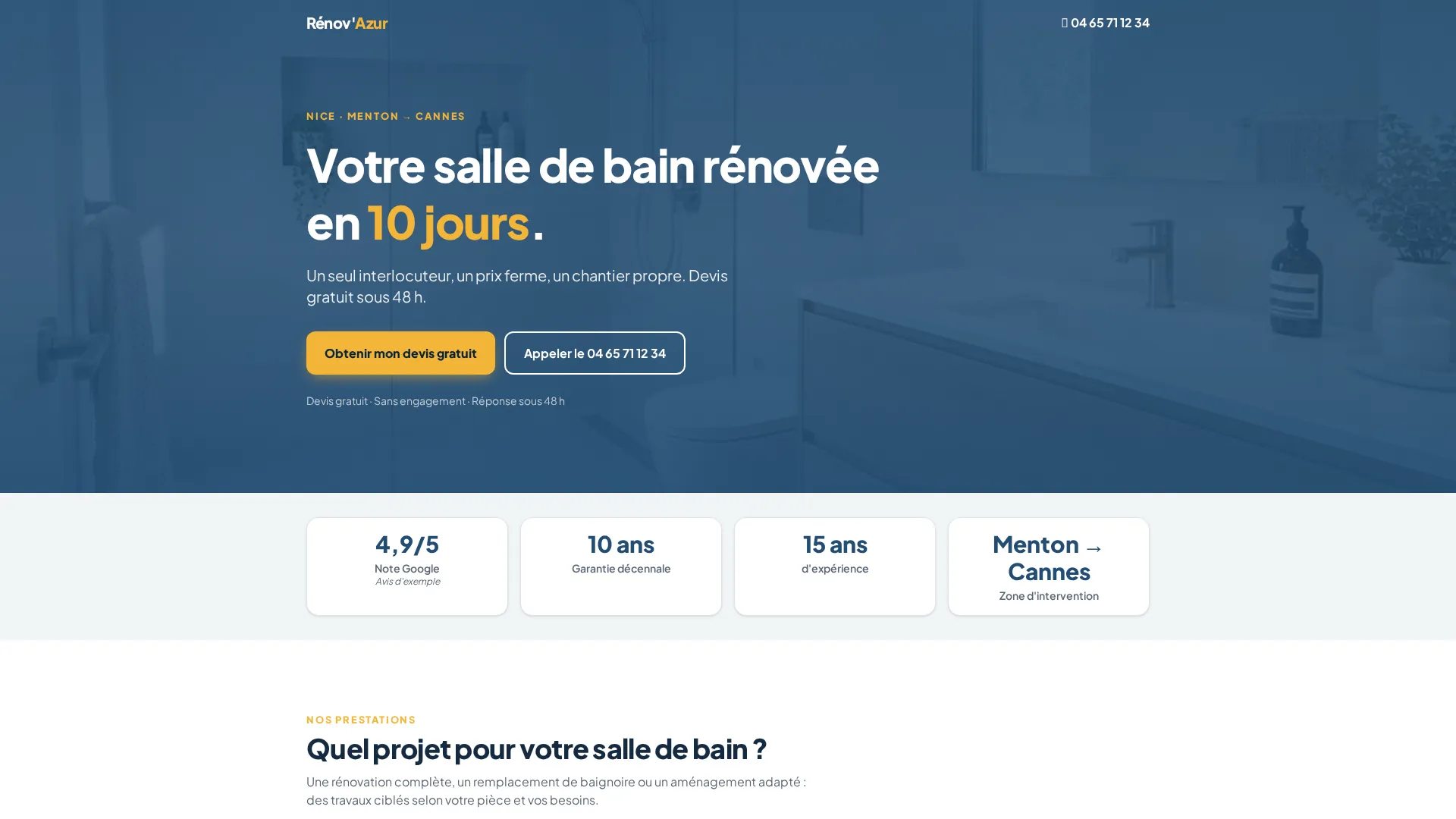 Capture du site Rénov'Azur