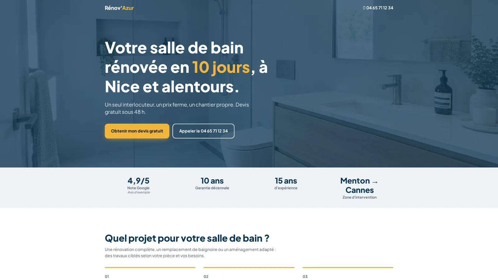 Capture du site Rénov'Azur